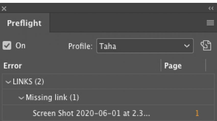 Preflight InDesign